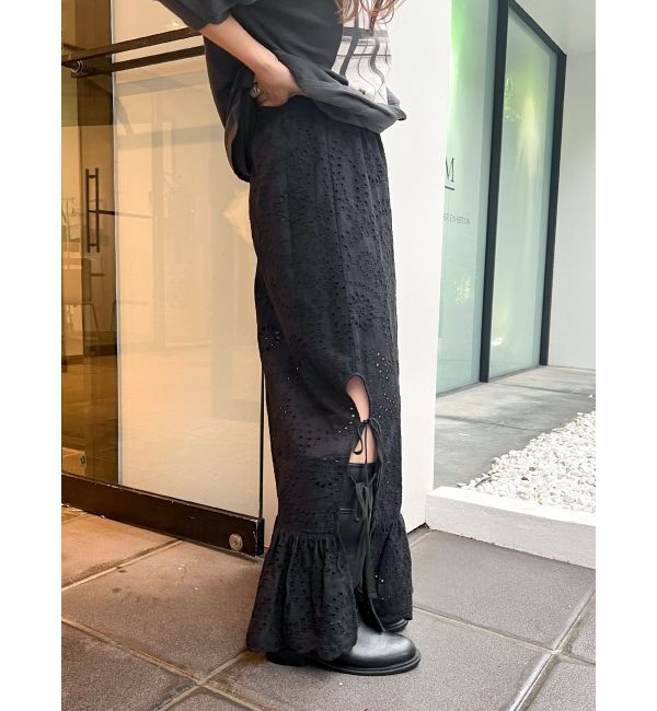 Ungrid「カットワークレースコンビスカート」|スカート|