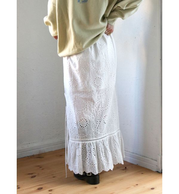 Ungrid「カットワークレースコンビスカート」|スカート|