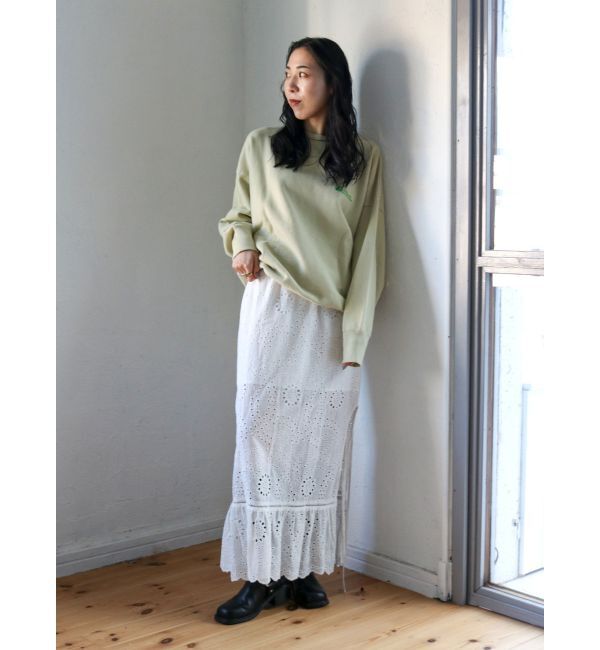 Ungrid「カットワークレースコンビスカート」|スカート|