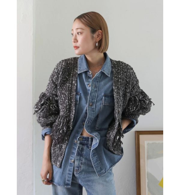 Ungrid「フリンジデザインニットカーディガン」|カーディガン|