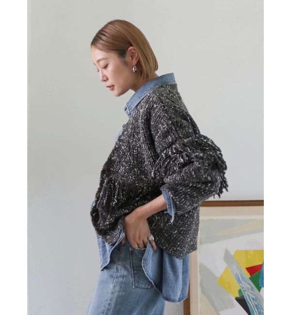 Ungrid「フリンジデザインニットカーディガン」|カーディガン|