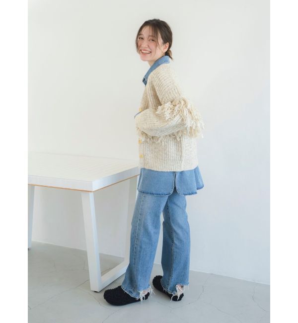 Ungrid「フリンジデザインニットカーディガン」|カーディガン|