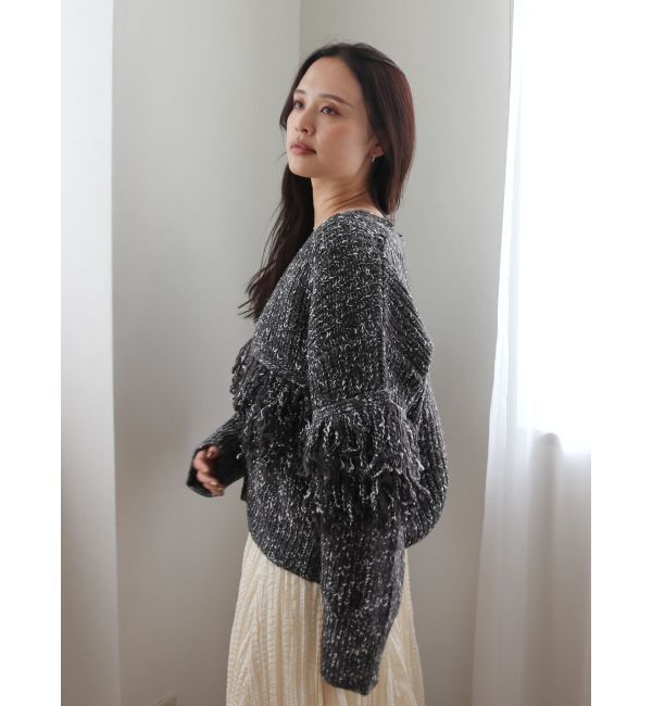 Ungrid「フリンジデザインニットカーディガン」|カーディガン|