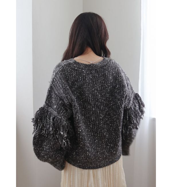 Ungrid「フリンジデザインニットカーディガン」|カーディガン|