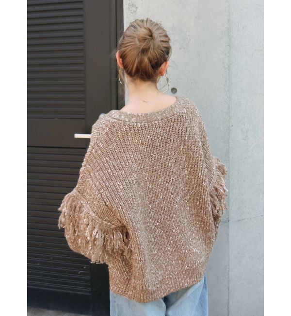 Ungrid「フリンジデザインニットカーディガン」|カーディガン|