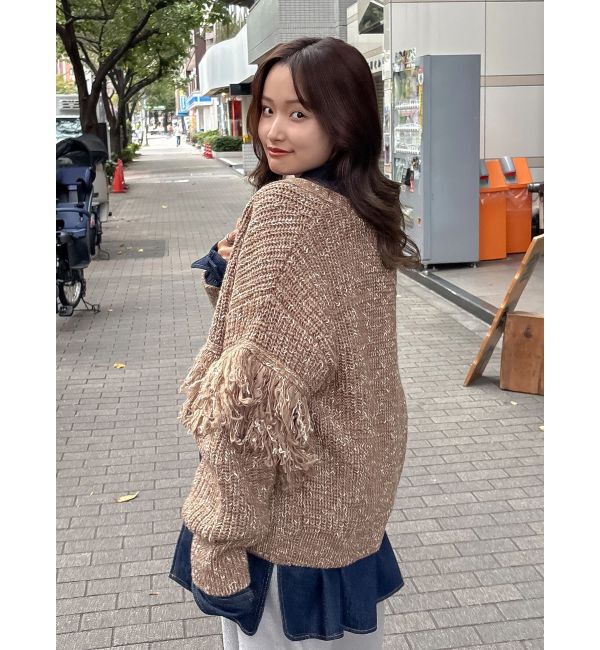 Ungrid「フリンジデザインニットカーディガン」|カーディガン|