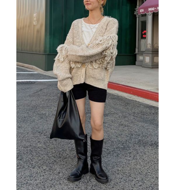 Ungrid「フリンジデザインニットカーディガン」|カーディガン|