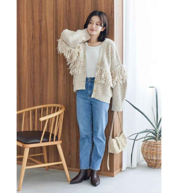 Ungrid「フリンジデザインニットカーディガン」|カーディガン|