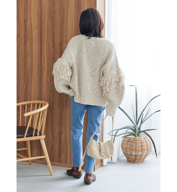 Ungrid「フリンジデザインニットカーディガン」|カーディガン|