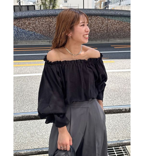 Ungrid「楊柳オフショルボリュームブラウス」|シャツ・ブラウス|