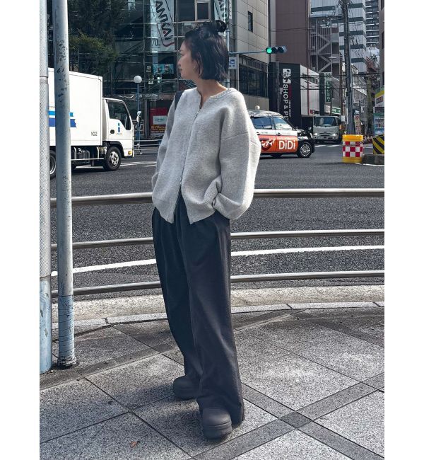 Ungrid「アンゴラ混ジップニットカーデ」|カーディガン|