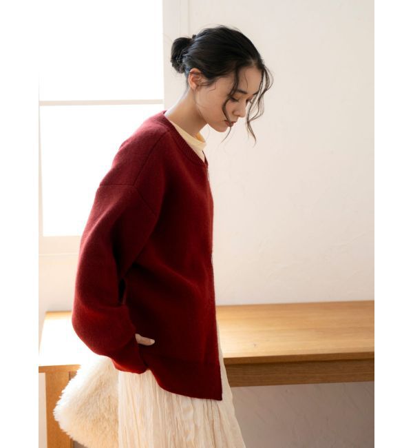 Ungrid「アンゴラ混ジップニットカーデ」|カーディガン|