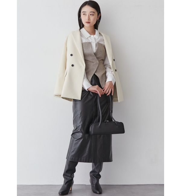 LAGUNAMOON「【WEB限定】ヘリンボーンビスチェドッキングブラウス」|シャツ・ブラウス|