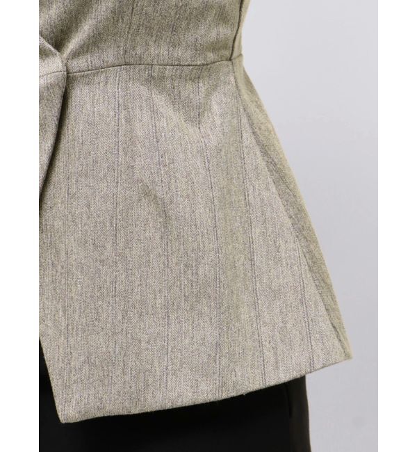 LAGUNAMOON「【WEB限定】ヘリンボーンビスチェドッキングブラウス」|シャツ・ブラウス|