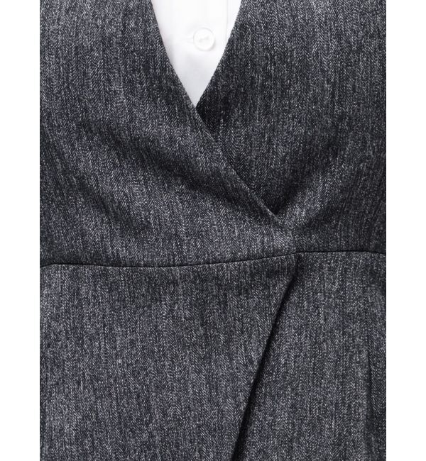 LAGUNAMOON「【WEB限定】ヘリンボーンビスチェドッキングブラウス」|シャツ・ブラウス|