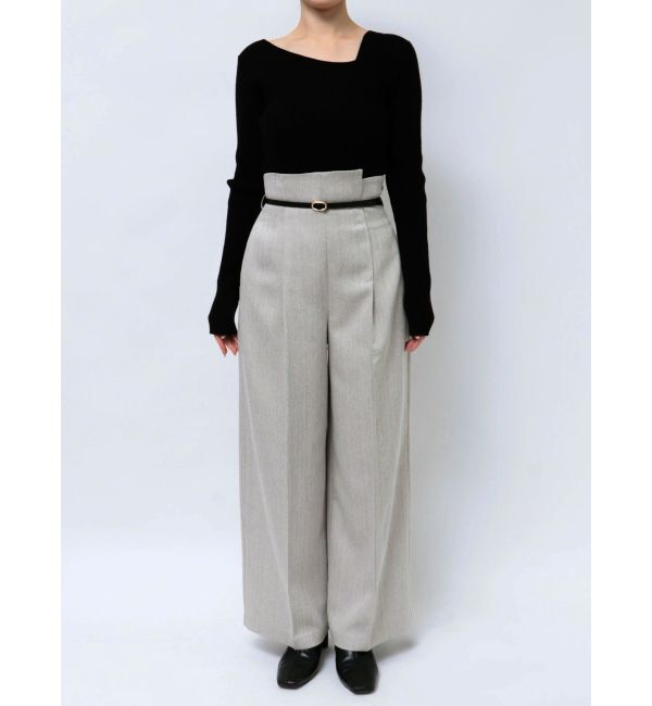 LAGUNAMOON「ヘリンボーンツイードベルトパンツ」|その他|