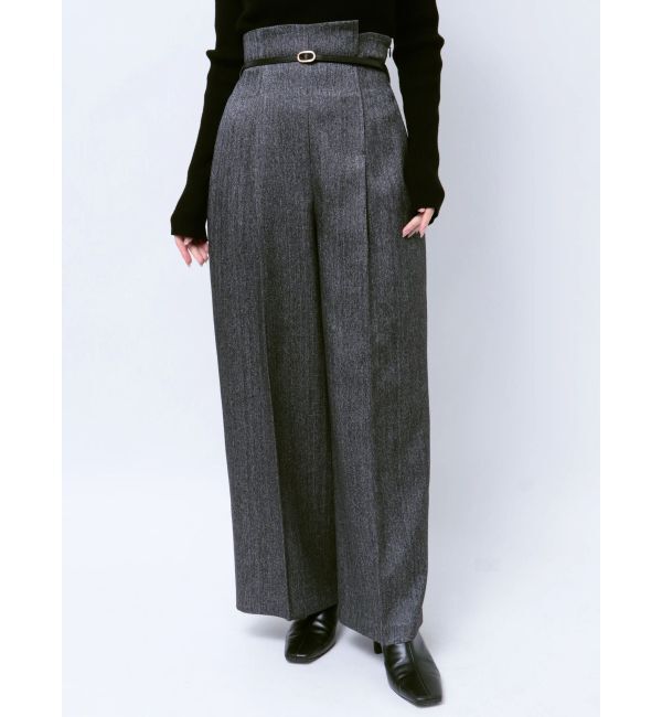 LAGUNAMOON「ヘリンボーンツイードベルトパンツ」|その他|