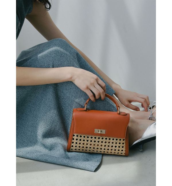 LAGUNAMOON「ラタンコンビミニバッグ」|ハンドバッグ|