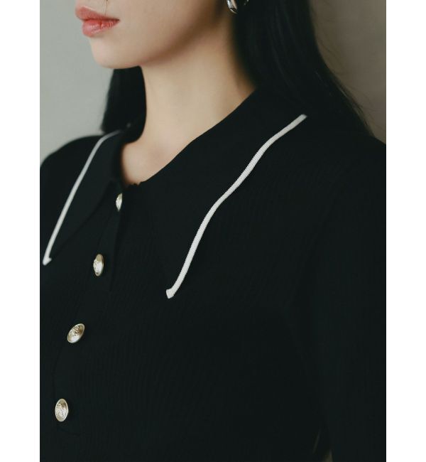 LAGUNAMOON「【WEB限】カラーネックラインニットプルオーバー」|ニット・セーター|