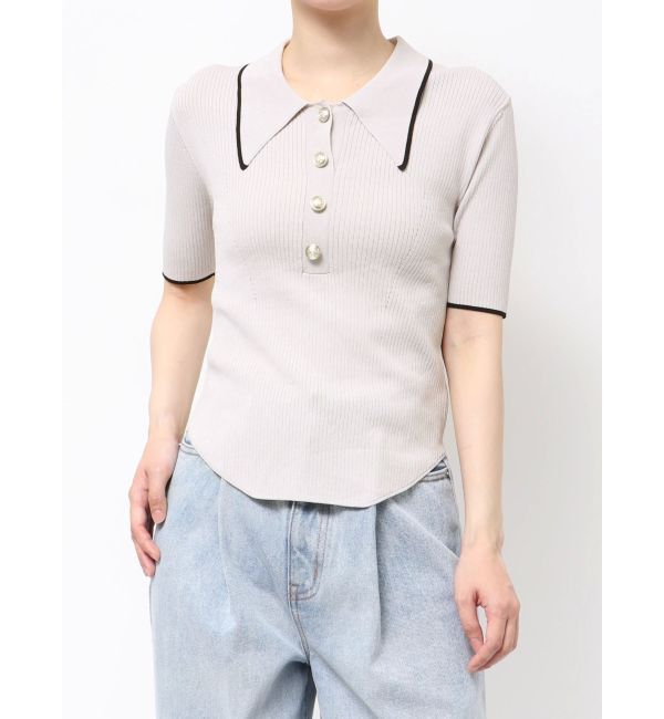 LAGUNAMOON「【WEB限】カラーネックラインニットプルオーバー」|ニット・セーター|