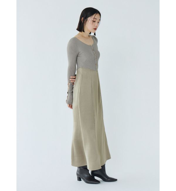 LAGUNAMOON「ボタンニットドッキングナローワンピース」|ワンピース|