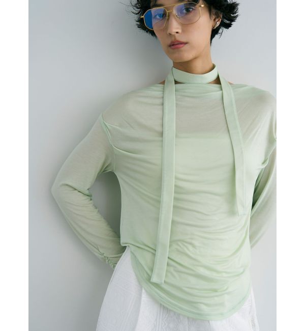 LAGUNAMOON「ドレープボウタイカットトップス」|Tシャツ・カットソー|