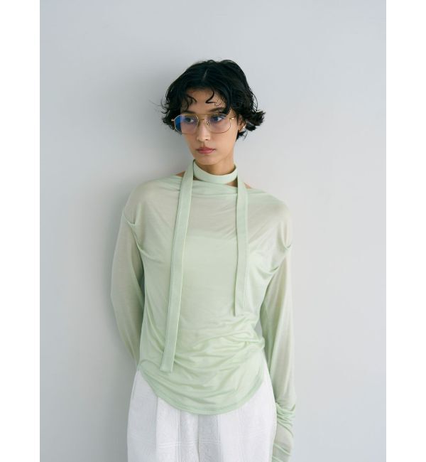 LAGUNAMOON「ドレープボウタイカットトップス」|Tシャツ・カットソー|