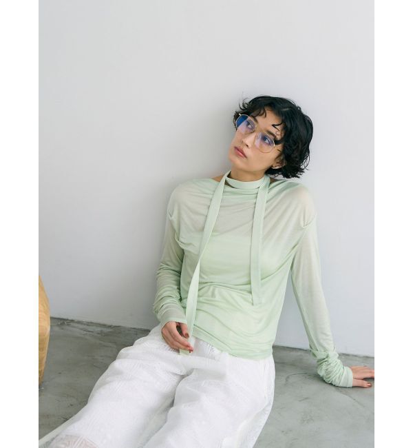 LAGUNAMOON「ドレープボウタイカットトップス」|Tシャツ・カットソー|