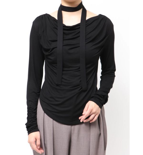 LAGUNAMOON「ドレープボウタイカットトップス」|Tシャツ・カットソー|