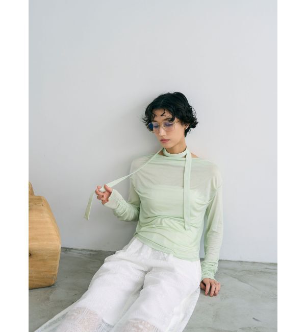 LAGUNAMOON「ドレープボウタイカットトップス」|Tシャツ・カットソー|
