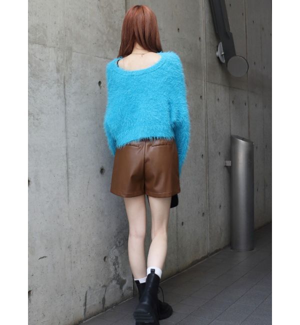 EVRIS「フェイクレザーハイウエストショートパンツ」|その他|