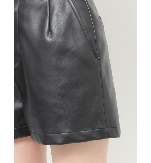 EVRIS「フェイクレザーハイウエストショートパンツ」|その他|