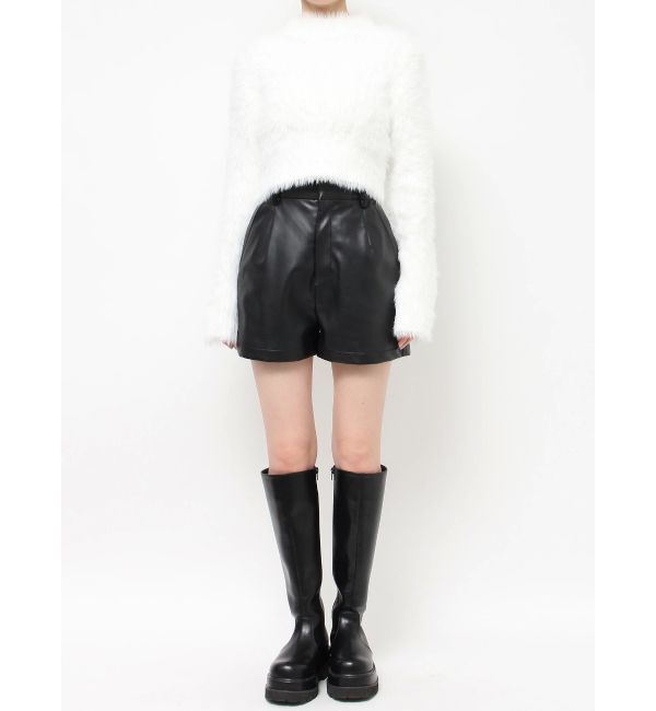 EVRIS「フェイクレザーハイウエストショートパンツ」|その他|
