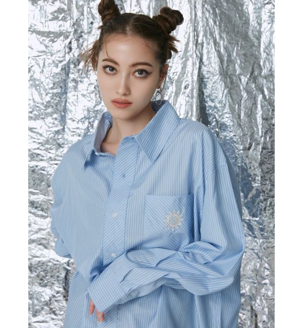 EVRIS「SUNNYストライプオーバーサイズシャツ」|シャツ・ブラウス|