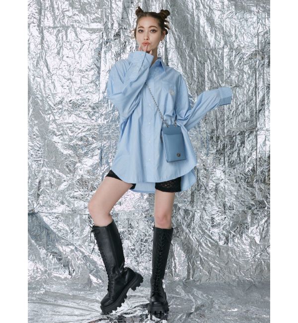 EVRIS「SUNNYストライプオーバーサイズシャツ」|シャツ・ブラウス|