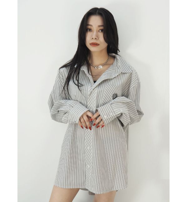 EVRIS「SUNNYストライプオーバーサイズシャツ」|シャツ・ブラウス|