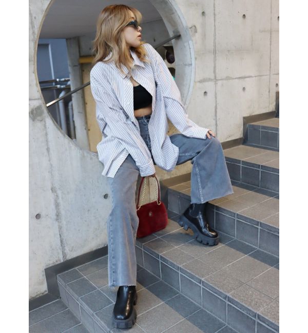 EVRIS「SUNNYストライプオーバーサイズシャツ」|シャツ・ブラウス|