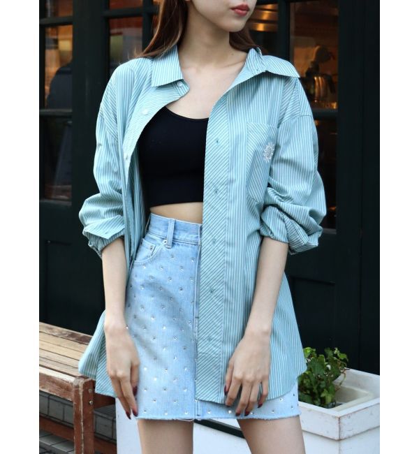 EVRIS「SUNNYストライプオーバーサイズシャツ」|シャツ・ブラウス|