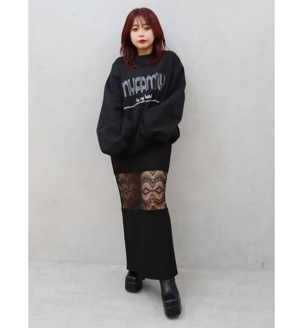 EVRIS「レース切り替えロングスカート」|スカート|