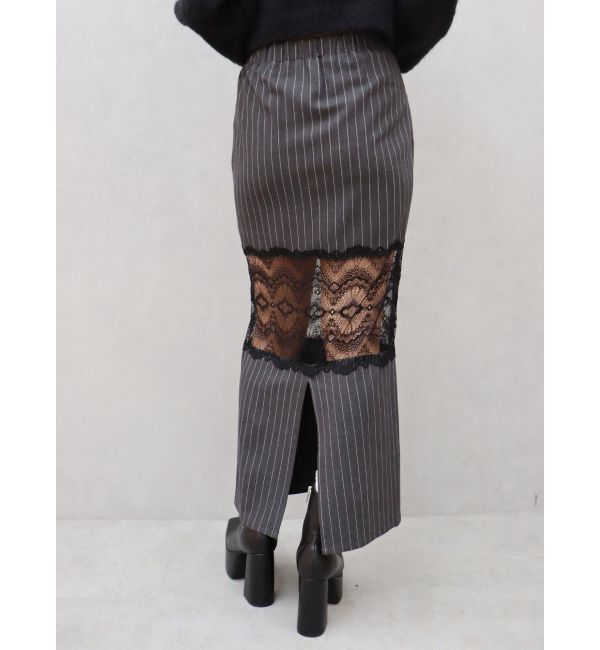 EVRIS「レース切り替えロングスカート」|スカート|