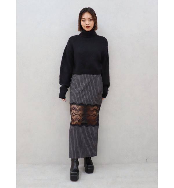 EVRIS「レース切り替えロングスカート」|スカート|