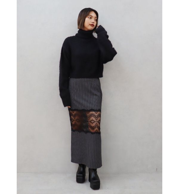 EVRIS「レース切り替えロングスカート」|スカート|