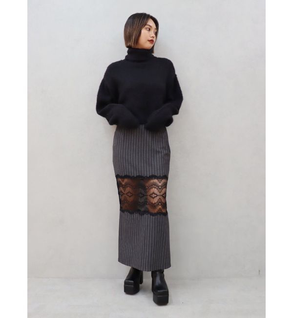 EVRIS「レース切り替えロングスカート」|スカート|