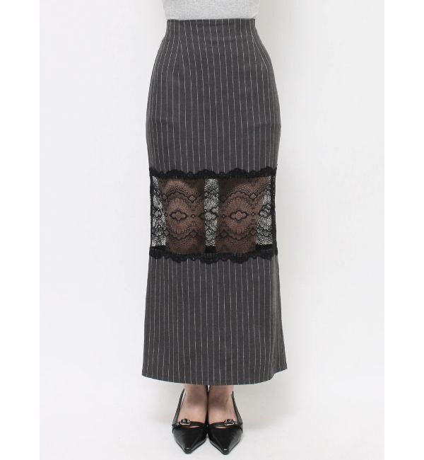 EVRIS「レース切り替えロングスカート」|スカート|