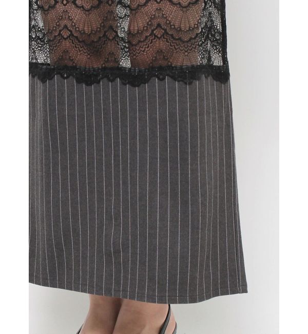 EVRIS「レース切り替えロングスカート」|スカート|