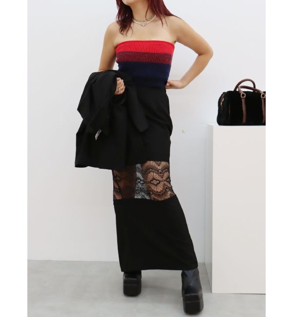 EVRIS「レース切り替えロングスカート」|スカート|