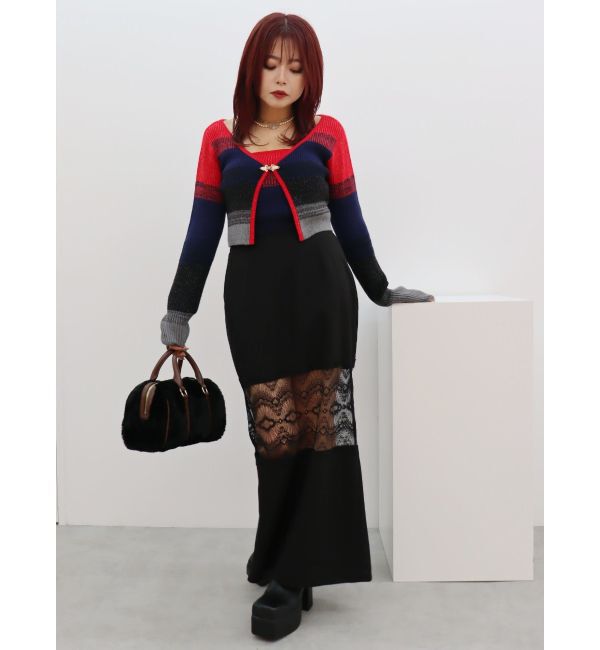 EVRIS「レース切り替えロングスカート」|スカート|