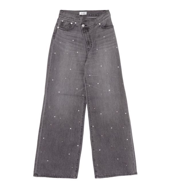 EVRIS「ラインストーンワイドデニムパンツ」|デニム|