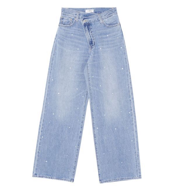 EVRIS「ラインストーンワイドデニムパンツ」|デニム|