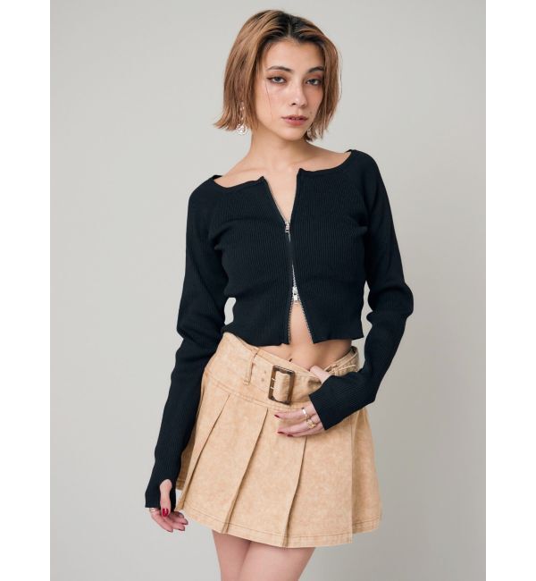 EVRIS「ワイドベルトプリーツミニスカート【セットアップ着用可能】」|スカート|